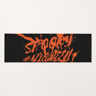 Spooky Halloween Splash Retro Red Orange Horror Yoga Mat