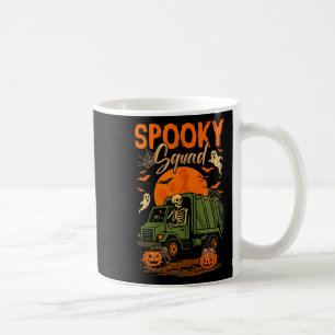 Spooky Halloween Squad Skeleton Driving Garbage Tr Coffee Mug
