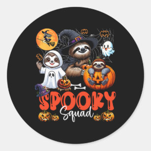 Spooky Halloween Squad Three Horror Sloths Cosplay Classic Round Sticker