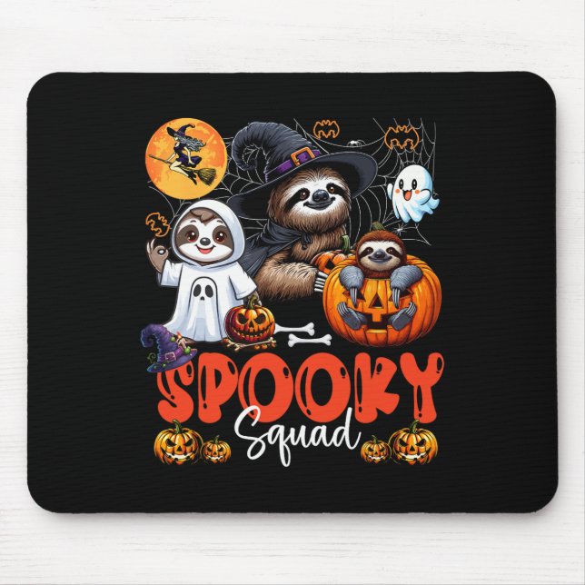 Spooky Halloween Squad Three Horror Sloths Cosplay Mouse Pad (Front)
