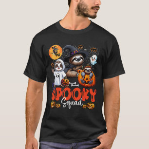 Spooky Halloween Squad Three Horror Sloths Cosplay T-Shirt