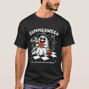 Spooky Halloween Summer Vibes Pumpkin Ghost Tee
