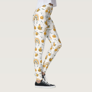 Spooky Halloween symbols pattern Leggings