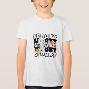 Spooky Halloween T-Shirt – Cute Mummy, Grim Reaper Tri-Blend Shirt