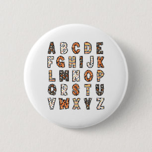 Spooky Halloween Teacher Alphabet 6 Cm Round Badge