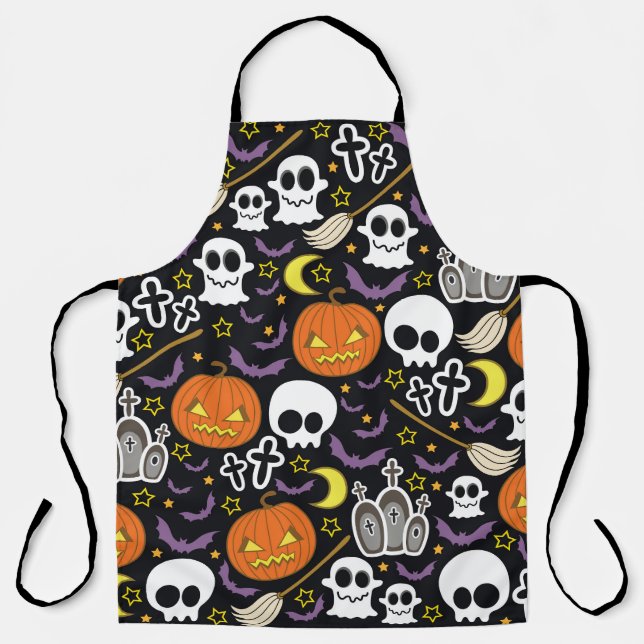 Spooky Halloween: Themed Background Design. Apron (Front)