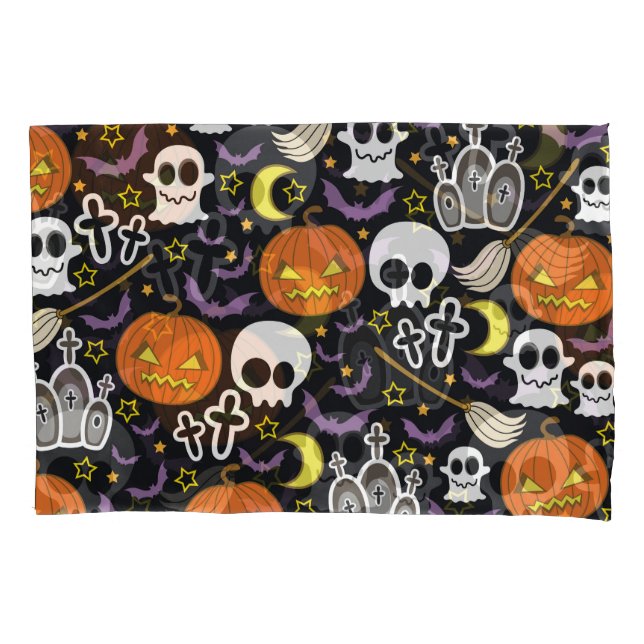 Spooky Halloween: Themed Background Design. Pillowcase (Front)
