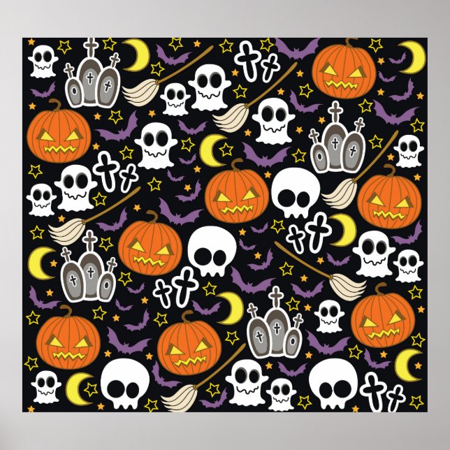 Spooky Halloween: Themed Background Design. Poster (Front)