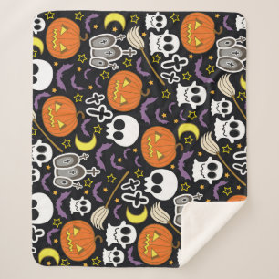 Spooky Halloween: Themed Background Design. Sherpa Blanket