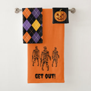 Spooky Halloween Themed Bathroom  Bath Towel Set