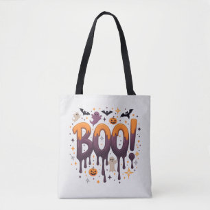 Spooky Halloween Tote Bag   Fun Trick or Treat Des