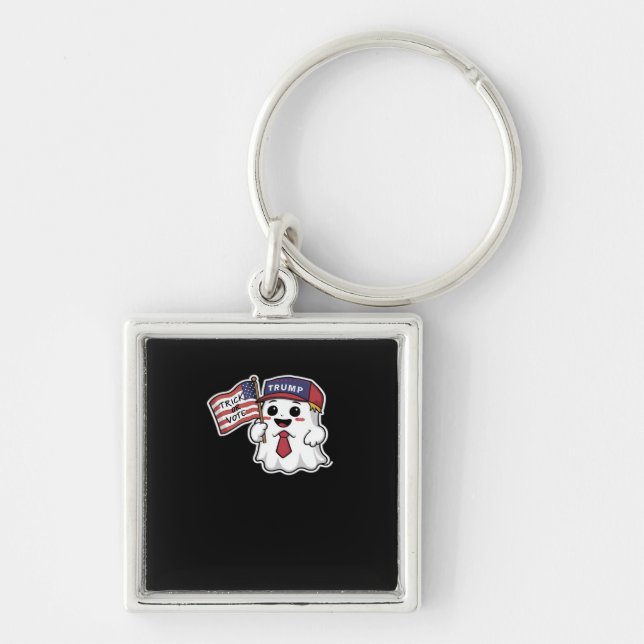 Spooky, Halloween, Trick Or Vote, I Always Get Gho Key Ring (Front)