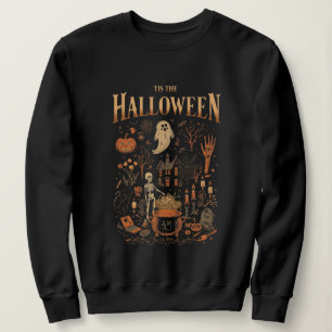 Spooky Halloween Vintage Design – Ghost, Pumpkin Sweatshirt