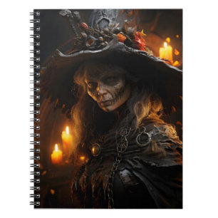 Spooky Halloween Witch Awesome Cool Portrait Notebook