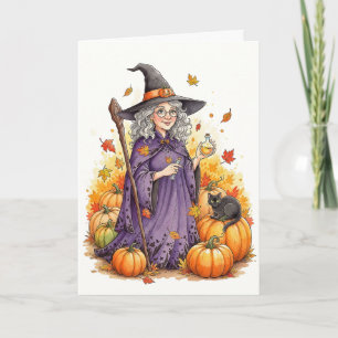 Spooky Halloween Witch Card
