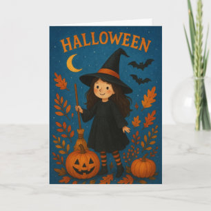 Spooky Halloween Witch Card