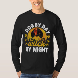 Spooky Halloween Witch Dachshund Sausage Dog Mum H T-Shirt