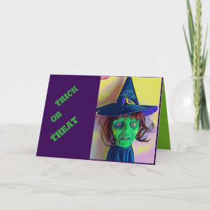 Spooky Halloween Witch Funny Phrase Colourful Card