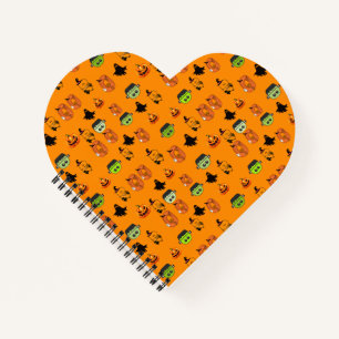 Spooky Halloween Witch, Haunted House, Moon Notebook