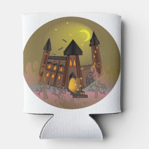 Spooky Halloween witch house and vampires castle  Can Cooler