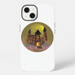 Spooky Halloween witch house and vampires castle iPhone 13 Case