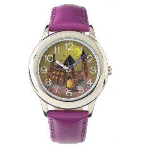 Spooky Halloween witch house and vampires castle Watch