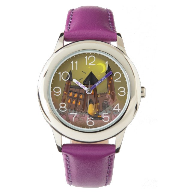 Spooky Halloween witch house and vampires castle  Watch (Front)