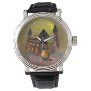Spooky Halloween witch house and vampires castle  Watch