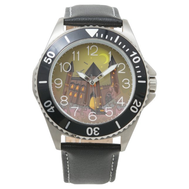 Spooky Halloween witch house and vampires castle  Watch (Front)