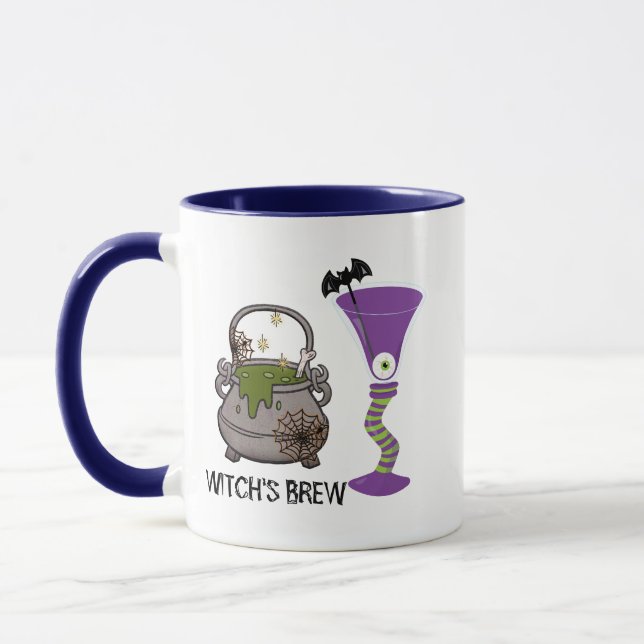 Spooky Halloween Witch's Brew Mug - Purple & Green (Left)