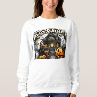 Spooky Halloween with ghosts and pumpkins Sweatshirt