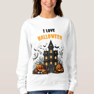 Spooky Halloween with pumpkins and ghosts Sweatshirt
