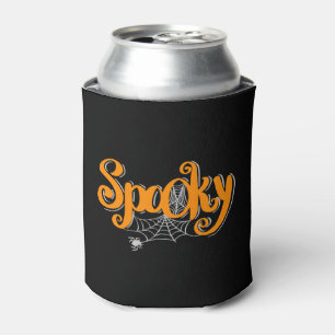 Spooky Halloween with Spider and spider web Can Cooler