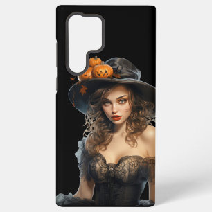 SPOOKY HALLOWEEN WOMAN WITH BLACK DRESS HAT SAMSUNG GALAXY CASE