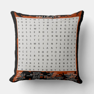 Spooky Halloween Word Search  Cushion