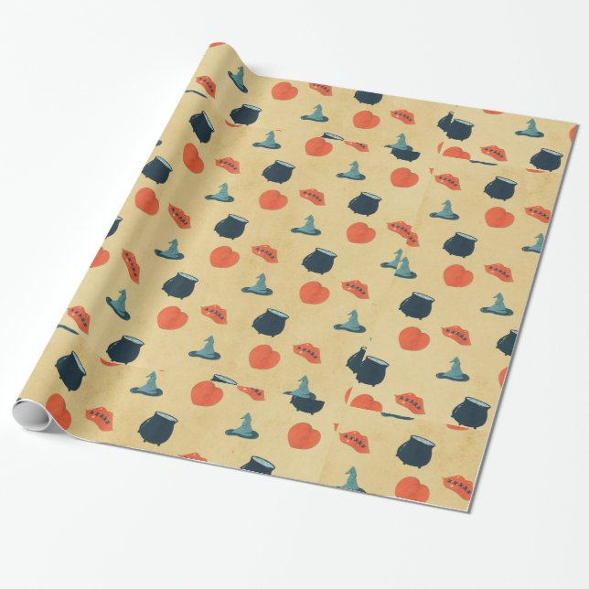 Spooky Halloween Wrapping Paper  (Unrolled)