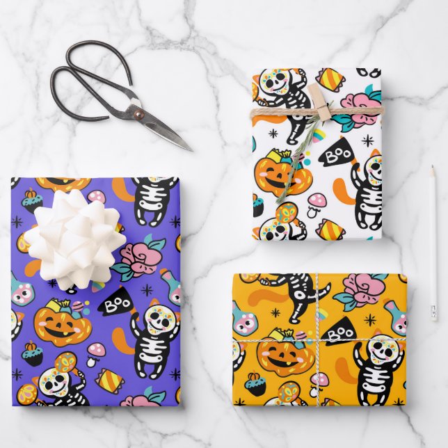 Spooky Halloween  Wrapping Paper Sheet (Front)