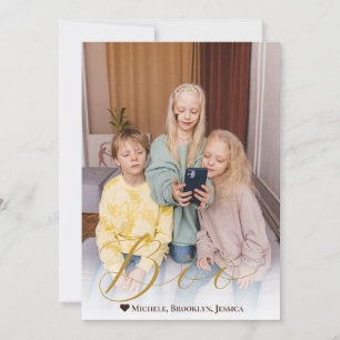 Spooky Hand-Lettered Boo Happy Halloween Photo Holiday Card