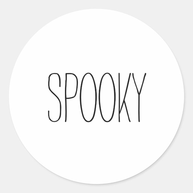 Spooky handwritten typography cute Halloween Classic Round Sticker (Front)