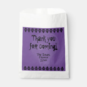 Spooky Happy Halloween Lettering   Purple/Black Favour Bags