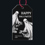 Spooky Happy Halloween Party Treat with ghosts Gift Tags<br><div class="desc">Spooky tag for a Halloween party with two ghosts. 
Please check the matching collection for COORDINATING ITEMS.
Original artworks by PUPSIKU STUDIO. 100% unique products.</div>