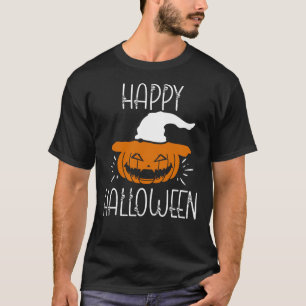 Spooky Happy Halloween Pumpkin And Skulls T-Shirt