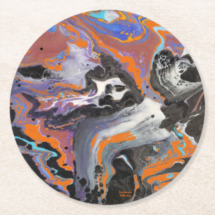 Spooky Happy Halloween Round Paper Coaster