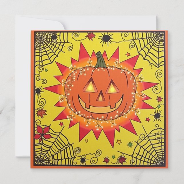 Spooky Happy Halloween Sticker Invitation (Front)