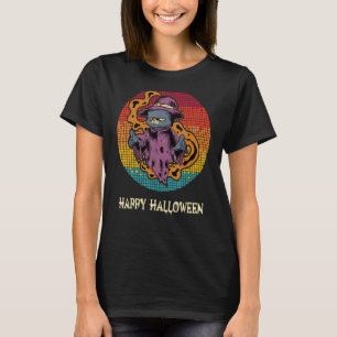 Spooky  Happy Halloween Wizard Cat Men Women Kids T-Shirt