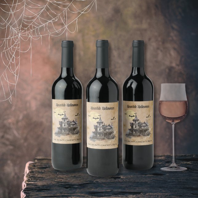 Spooky Haunted Castle Halloween Brew Wine Label (Creator Uploaded)