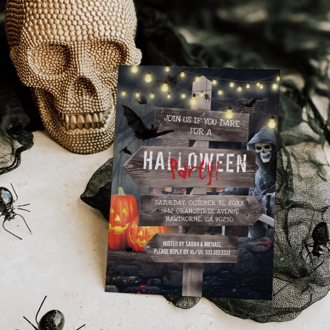 Spooky Haunted Halloween Party Invitation (Creator Uploaded)