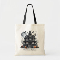 Spooky Haunted House add name trick treat