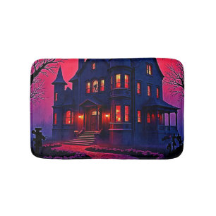 Spooky Haunted House at Dusk Design Bath Mat