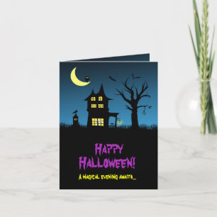 Spooky Haunted House Halloween Card